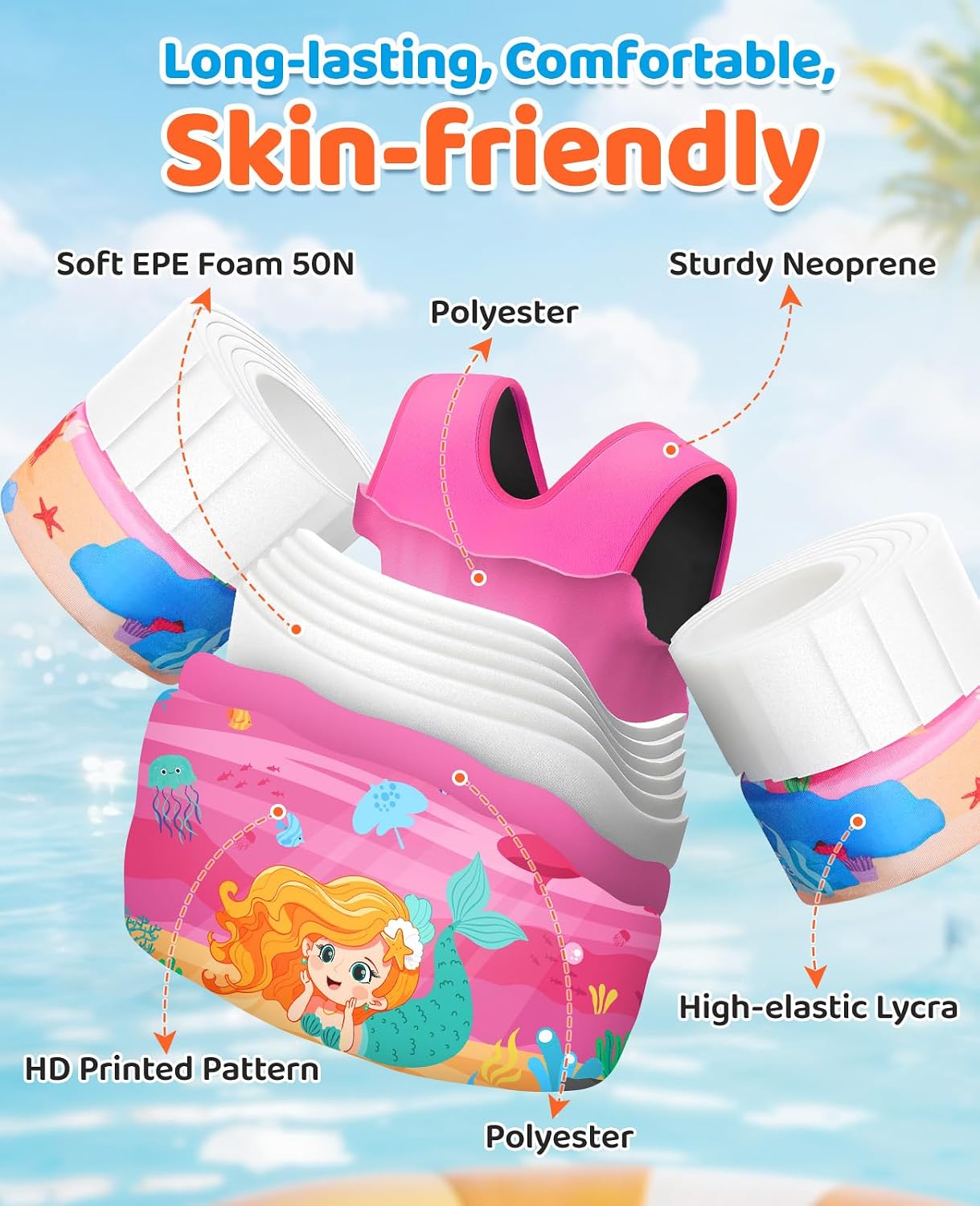 Detalle 1 de HeySplash SV-YJD-B Toddler Swim Vest with Adjustable Straps and Foam Buoyancy