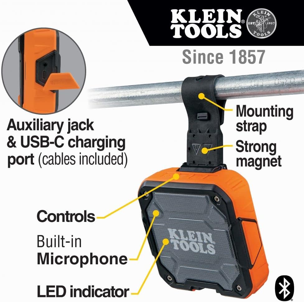 Detalle 2 de Klein Tools AEPJS2 Bluetooth Speaker with Magnetic Strip and Hook