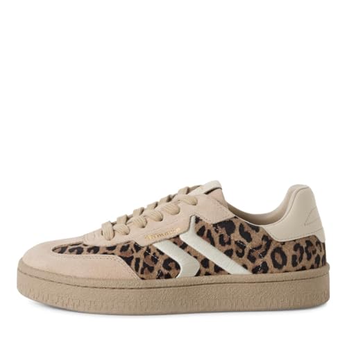 Detalle 2 de Tamaris Damen Sneaker Leder, braun, 40 EU – bequemer Alltagsbegleiter mit Wechselsohle