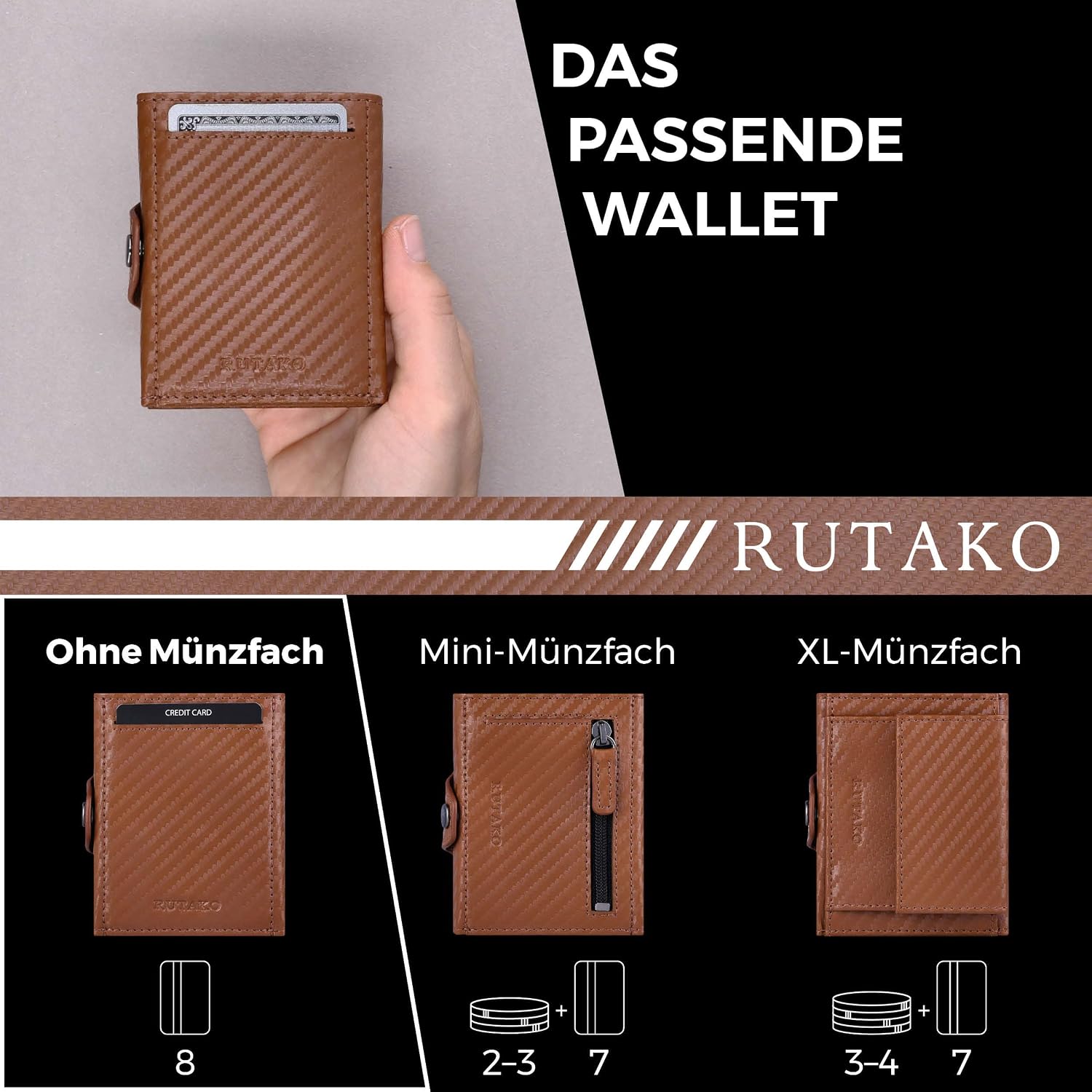 Thumbnail 5 de RUTAKO Slim Wallet RFID Schutz