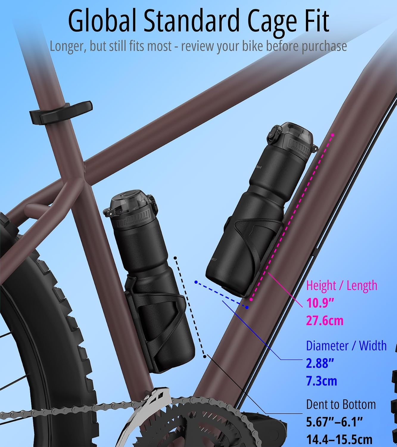 Detalle de MYFOREST CS700.BK.2401 geïsoleerde fietswaterfles van 700 ml, matzwart