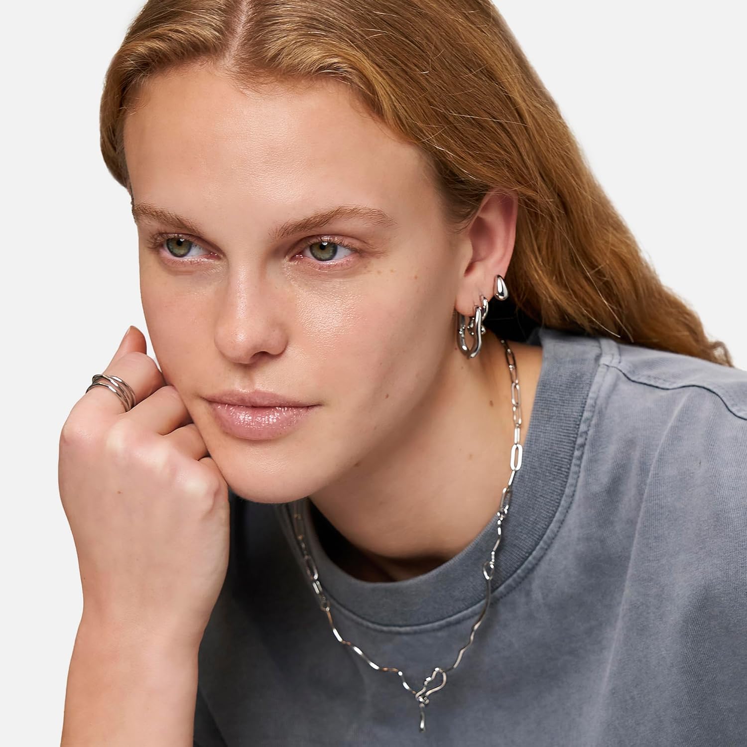 Thumbnail 4 de LIEBESKIND BERLIN Damen Tropfen Schmuck – Edelstahl-Ohrstecker 1,2 cm