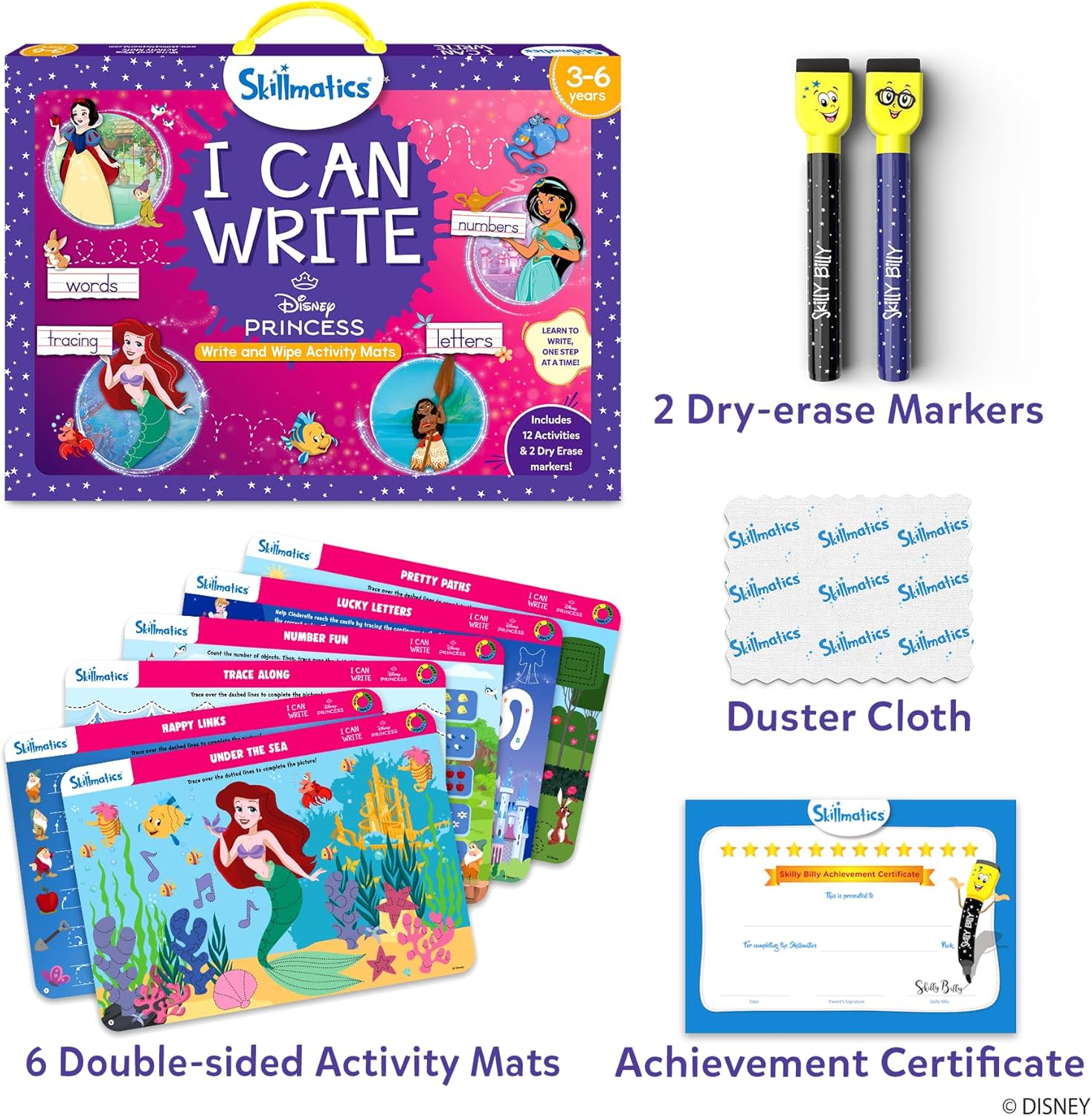 Detalle 2 de Skillmatics I Can Write Disney Princess 6 mats