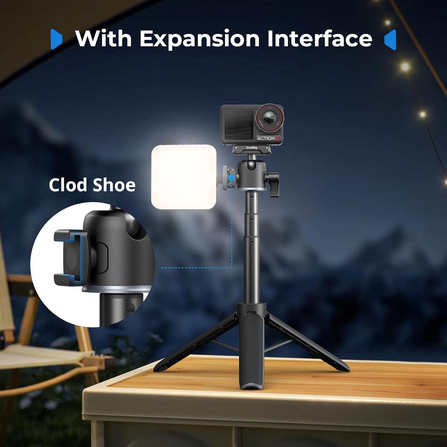 Thumbnail 6 de SMALLRIG Trépied pour caméras d'action avec tête sphérique à 360° et perche extensible – compatible DJI Osmo Action 5/4/3