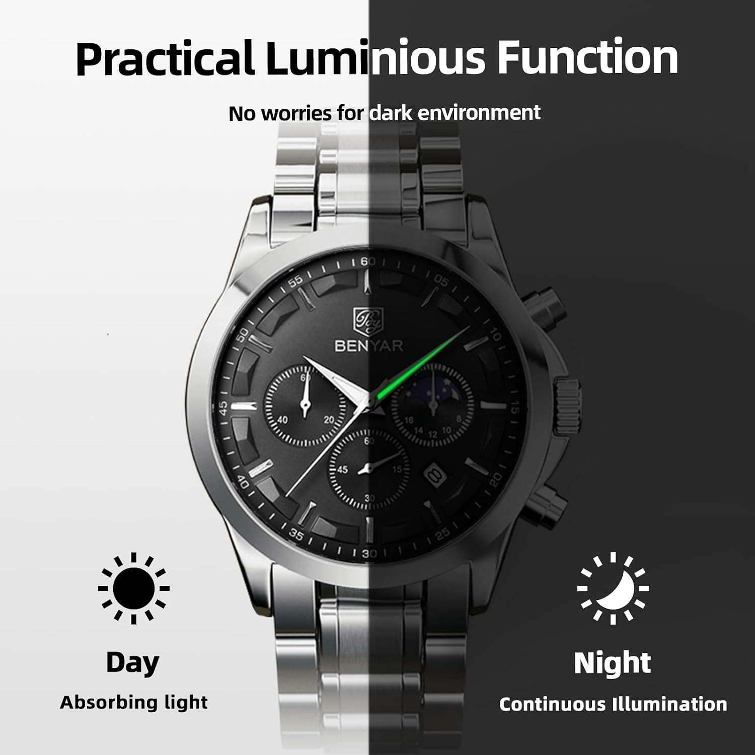 Thumbnail 6 de BY BENYAR Chronograph Herrenuhr 3ATM