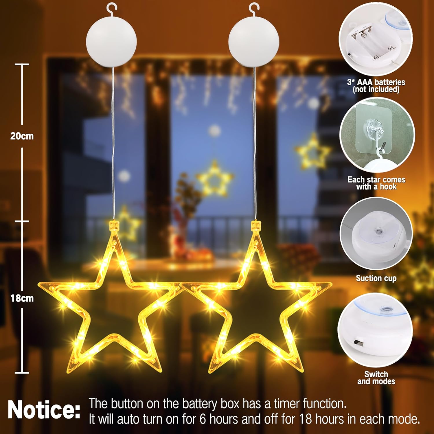 Thumbnail 6 de BrizLabs Luces de Estrella LED ⭐️ Decoración Exterior y Navidad