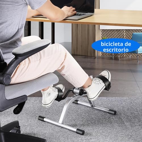 Detalle de RYGEO Ejercitador de pedales para debajo del escritorio: mini bicicleta estática con resistencia ajustable
