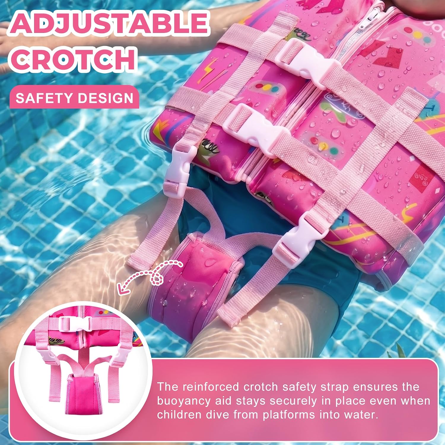 Thumbnail 5 de Kids Swim Vest Float Jacket: Adjustable Safety Swim Aids for 2–9 Years
