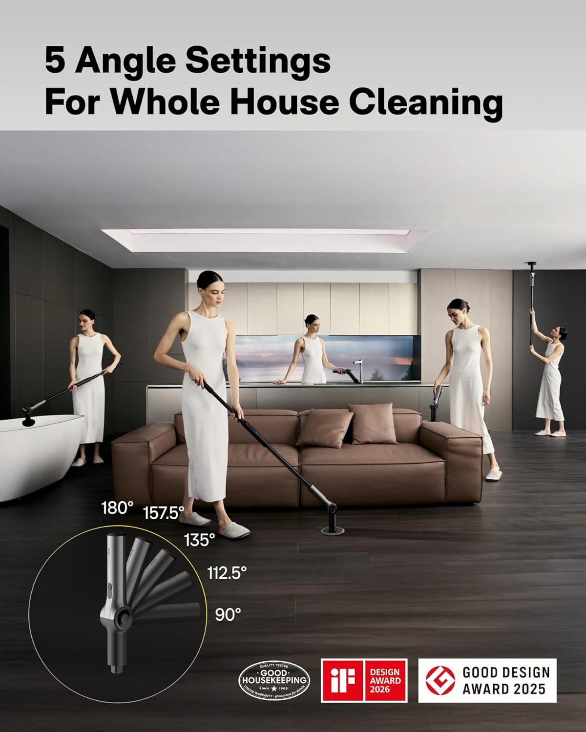 Thumbnail 1 de HOTO Flexi Cordless Electric Spin Scrubber with Adjustable Angle and Extendable Handle