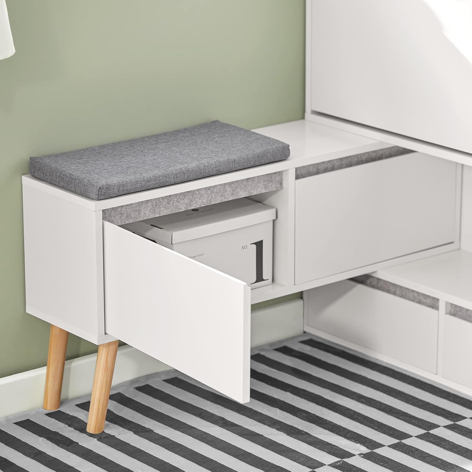 Thumbnail 5 de SoBuy FSR134-W Banco zapatero 124-92 cm