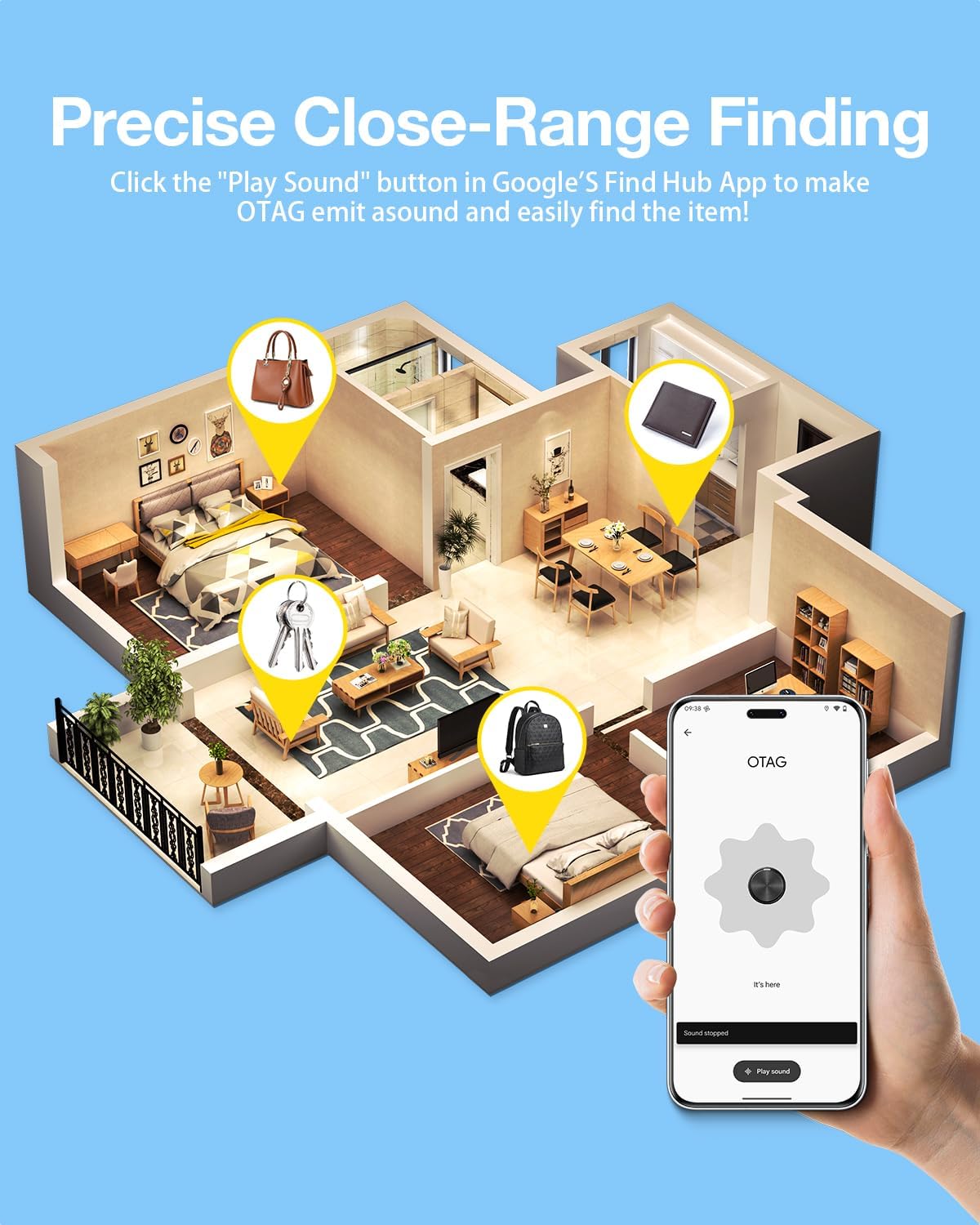 Thumbnail 4 de Air Tags for Android 4-Pack with 2-Year Battery Life