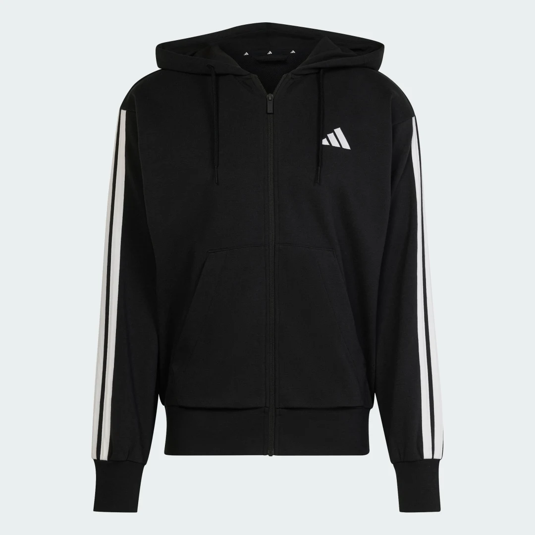 Thumbnail 3 de Chaqueta Essentials French Terry 3 bandas de Adidas – negra, para uso diario con estilo clásico
