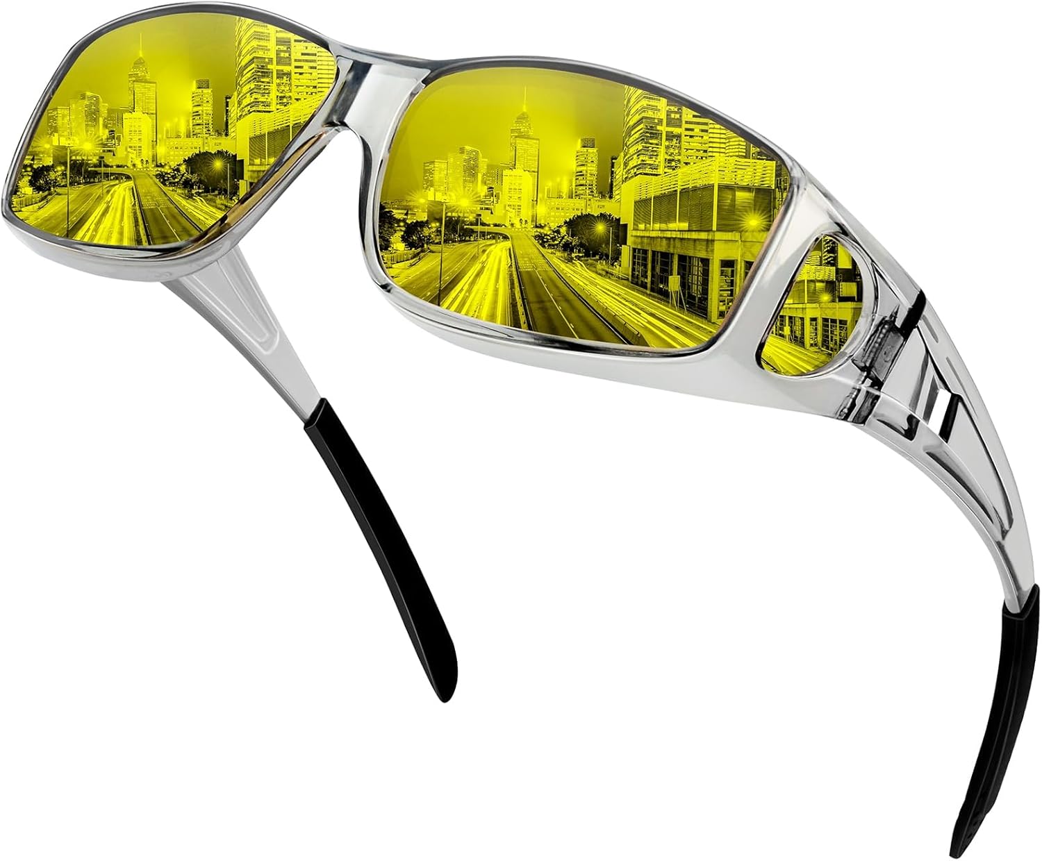 Detalle de KANASTAL Fit Over Sonnenbrille für Übergrößen – überziehbare, polarisierte UV400 Sonnenbrille (quadratisch, für Brillenträger)
