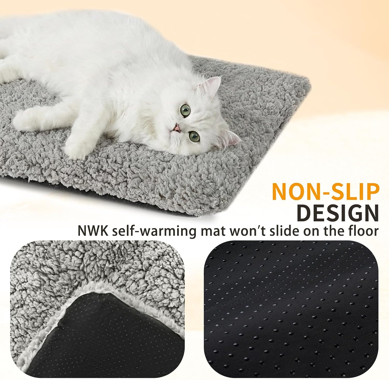 Detalle de NWK Warm Mat-ct-Dark Gray-S Self-Warming Pet Mat, 20 x 16 in.