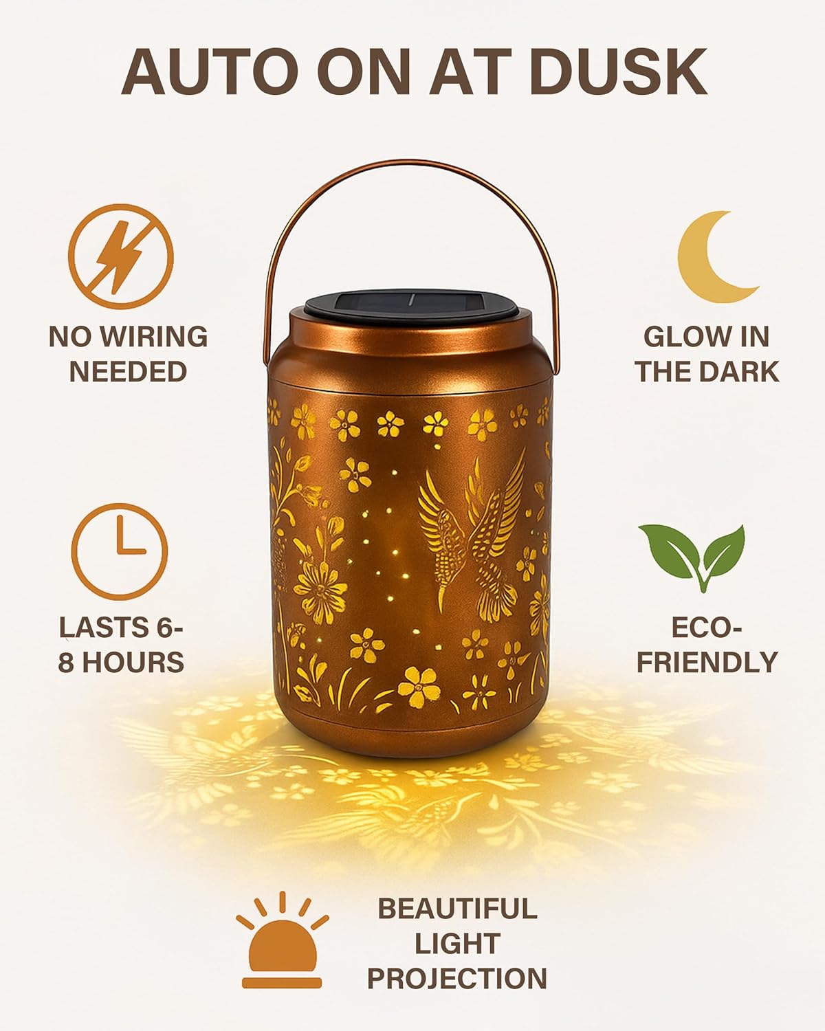 Thumbnail 3 de Solar Hummingbird Garden Light for Mum – Hanging Lantern