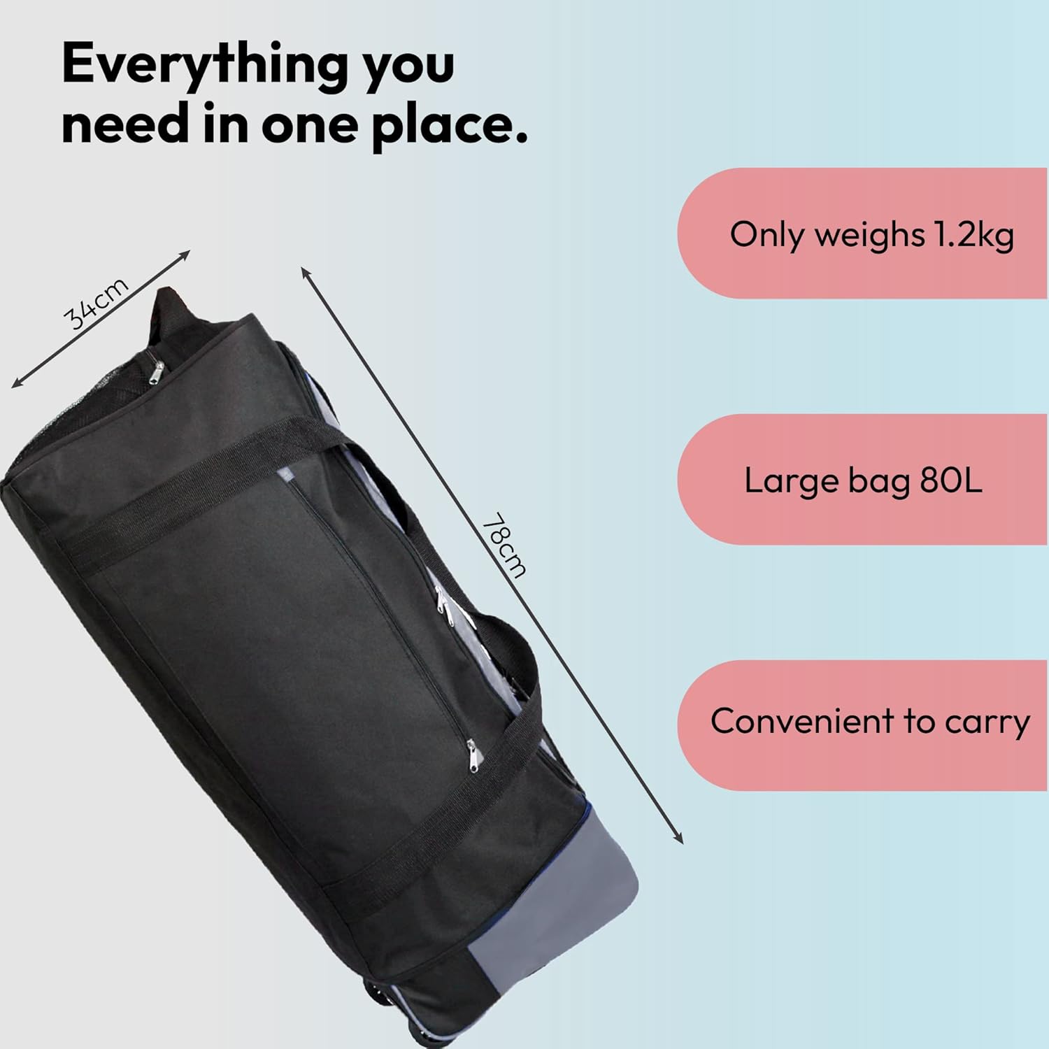 Detalle de iN iSuitcase Large 80L foldable holdall