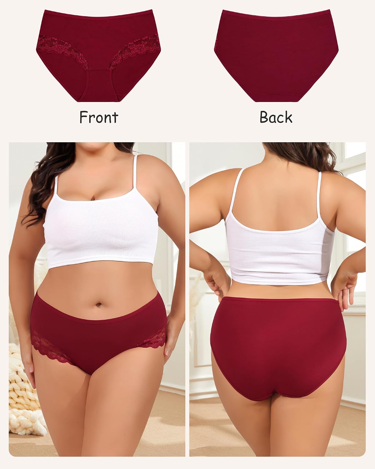 Detalle de Levao culotte grande taille coton 6 lots