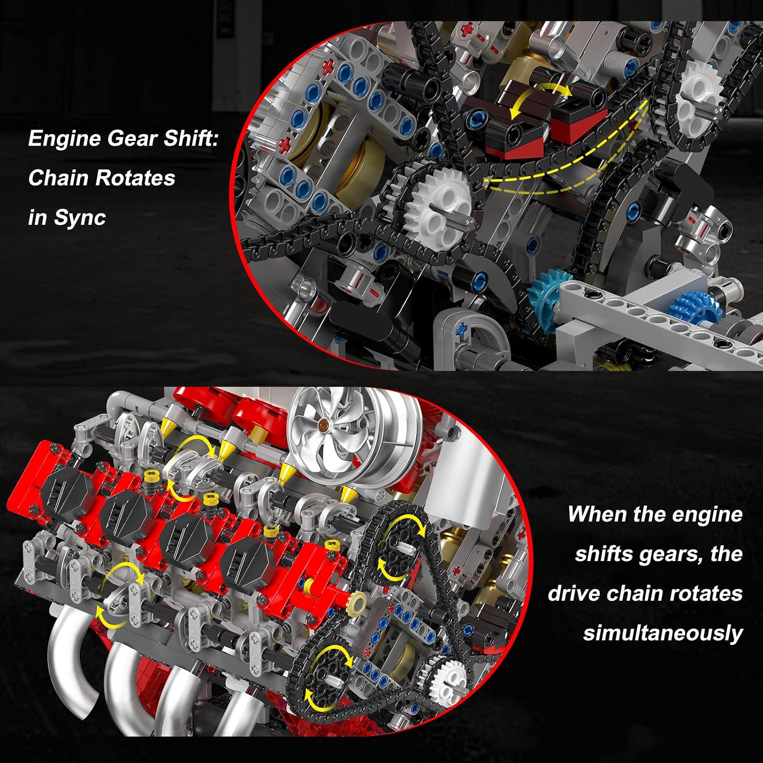 Thumbnail 4 de Mould King 10130 F488 Supercar V8 kit MOC 2718 pièces
