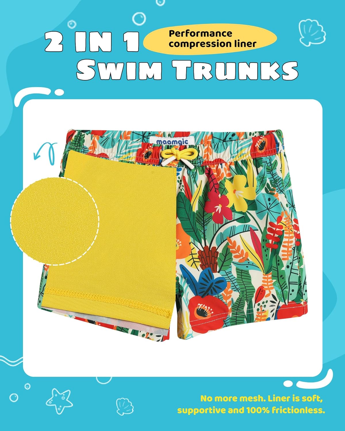 Thumbnail 1 de maamgic Kids Compression Lined Swim Trunks Swimsuit (Boys, 2–16 Years)