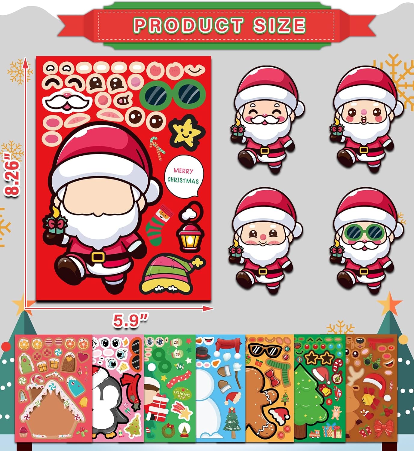 Detalle de Christmas Stickers, 24 Sheets