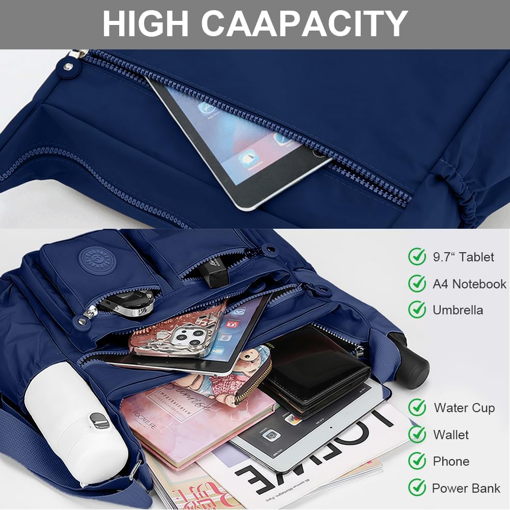 Thumbnail 6 de Aucuu Sac Bandoulière Femme en Nylon — Multi-poches, Imperméable et Réglable
