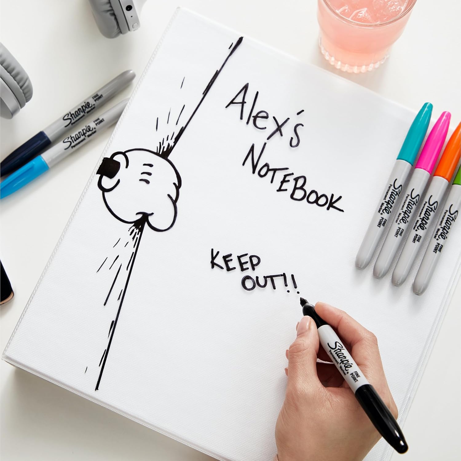 Thumbnail 6 de Sharpie permanenta märkpennor med fin spets, 24 blandade färger