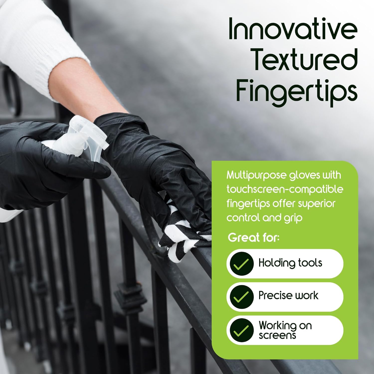 Thumbnail 5 de Inspire Black Nitrile Gloves 4.5 mil