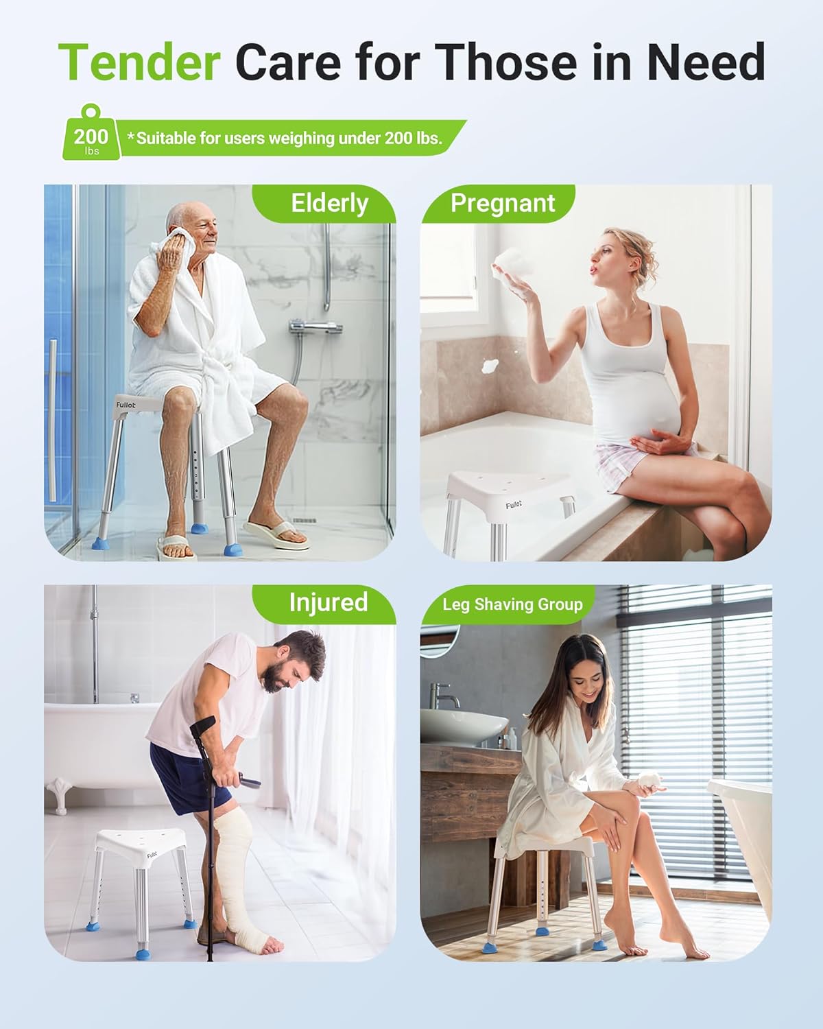 Thumbnail 4 de Space-Saving Triangular Shower Chair for Inside Shower