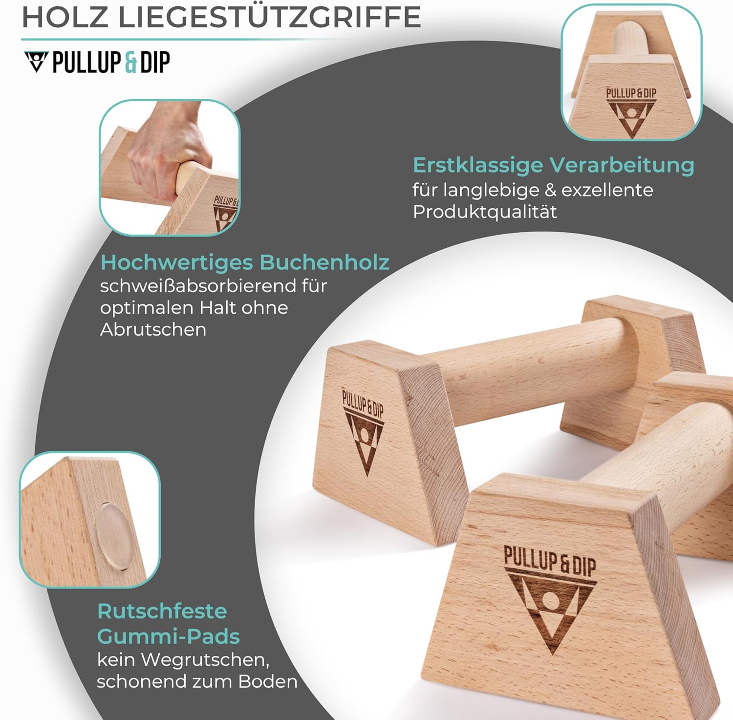 Thumbnail 1 de PULLUP & DIP Liegestützgriffe aus Holz 1,3 kg