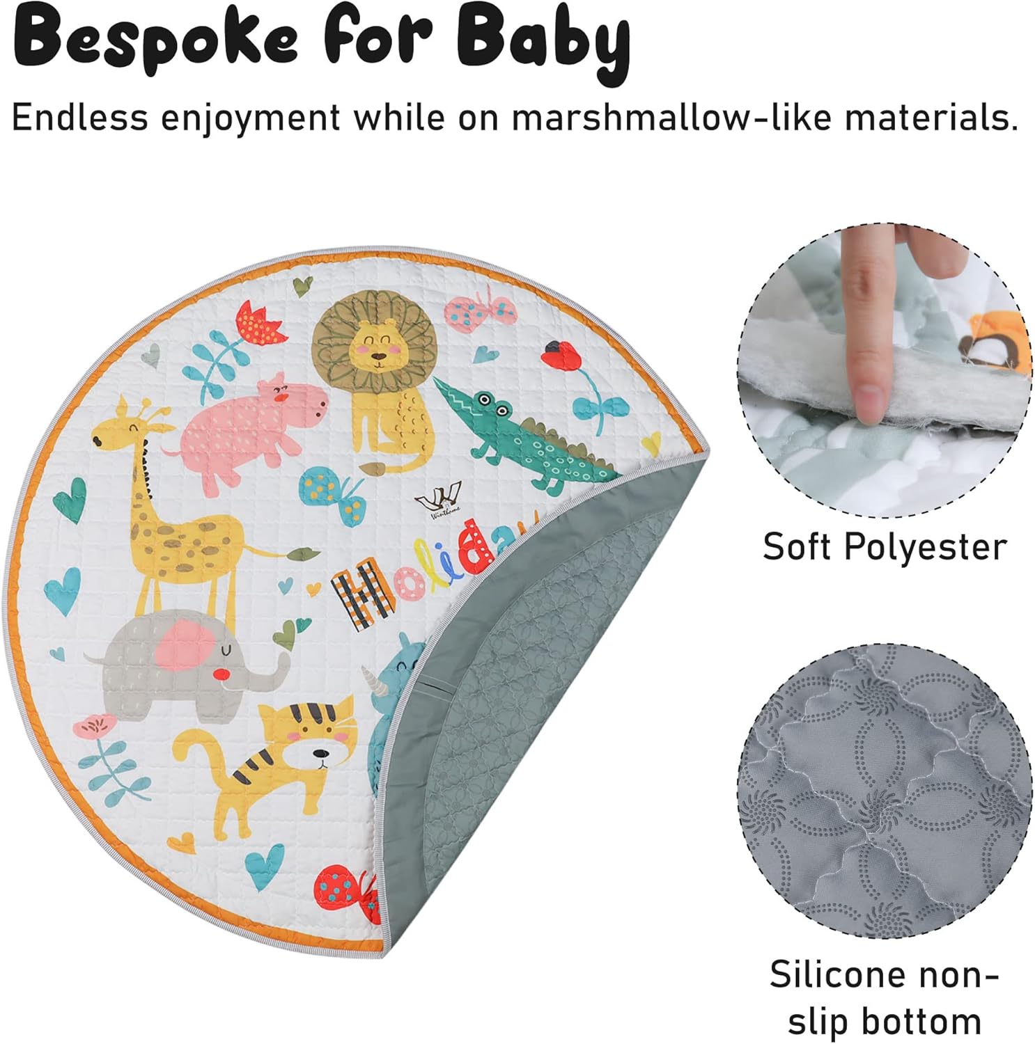 Thumbnail 1 de Tapis d’éveil pliable Winthome (150 cm) avec sac de rangement antidérapant et non toxique