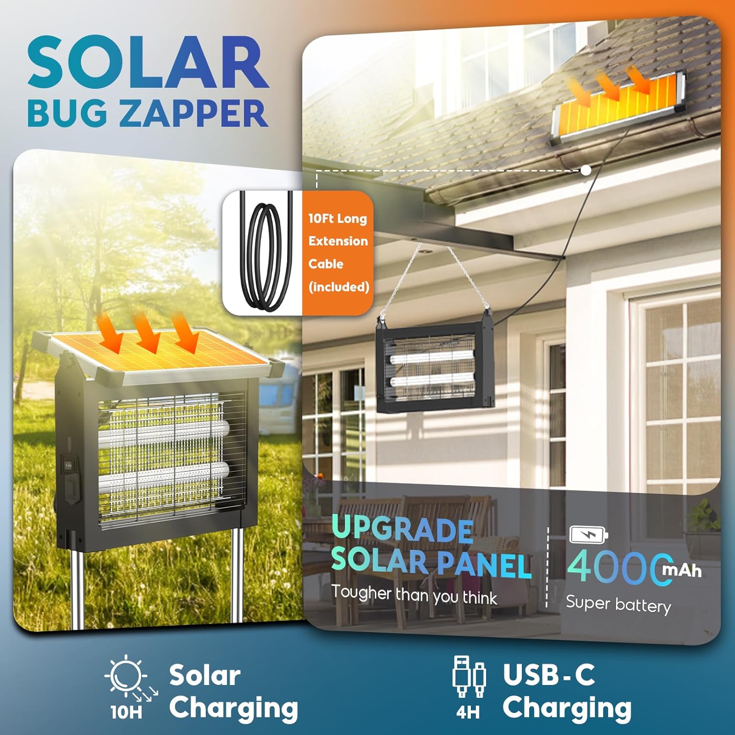 Thumbnail 1 de PhatroyYee Solar Insect Zapper: 4-in-1 Outdoor/Indoor Mosquito Killer for Patio, Garden, and Camp