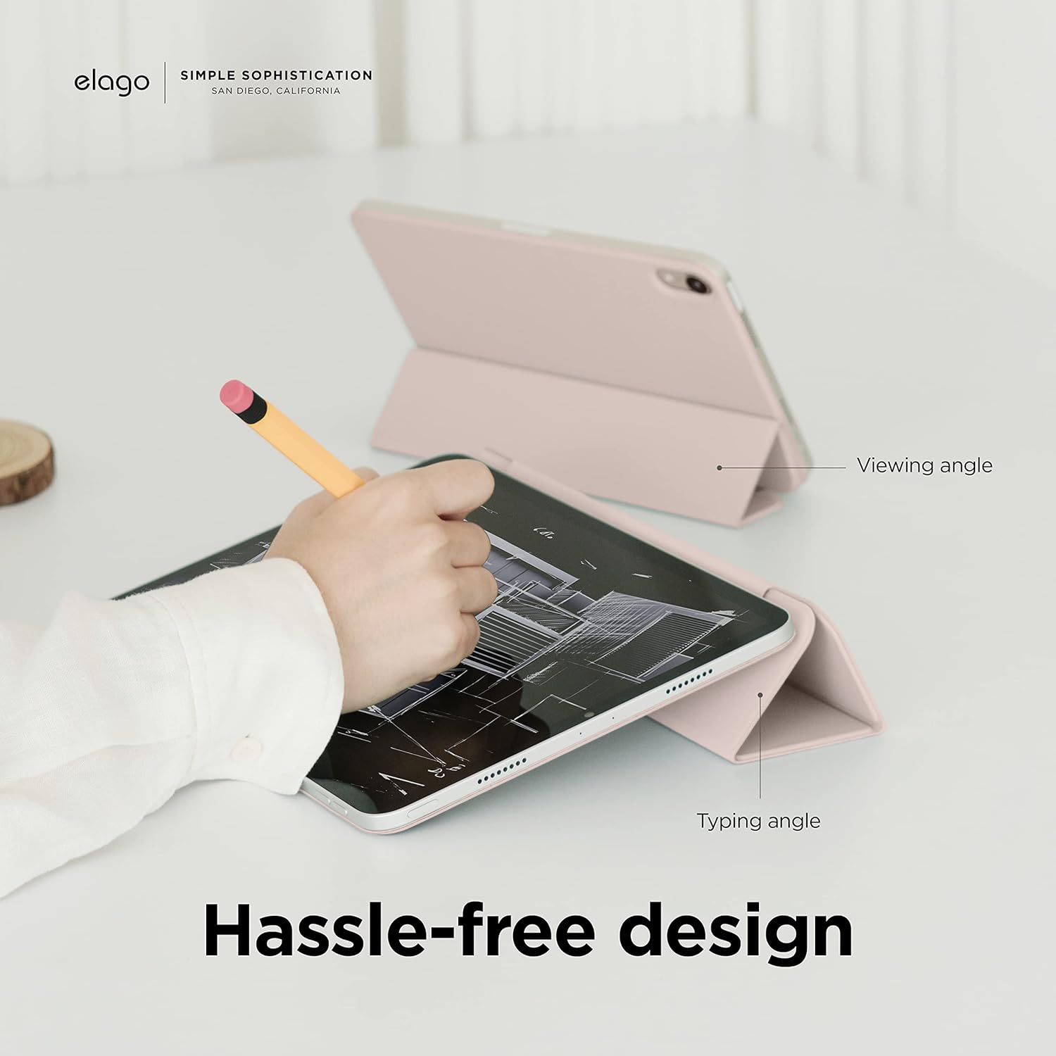 Thumbnail 5 de elago Custodia Folio Magnetica con piastra posteriore per iPad mini (A17 Pro, 2024 / 6ª gen, 2021) e supporto compatibile Apple Pencil (rosa sabbia)