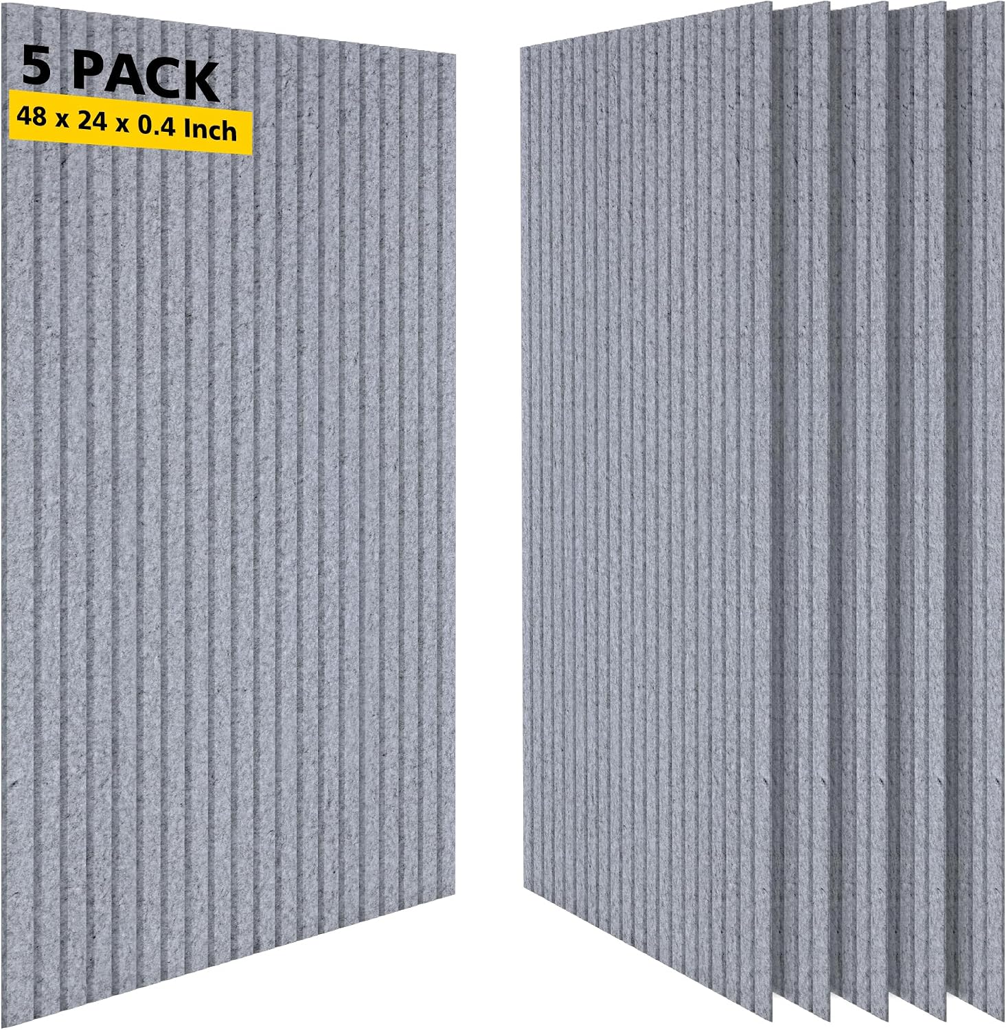 Detalle de AUTORIFIC AR-GYB-5/10Pack Acoustic Panels, 5-Pack, Silver Gray, 0.95 NRC