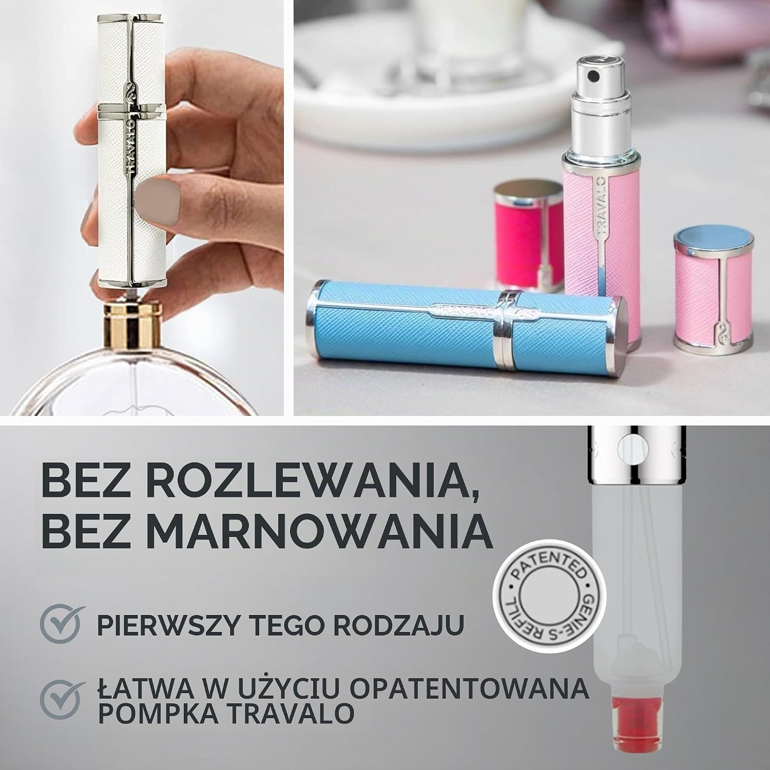 Detalle 1 de Travalo Milano HD White – biały atomizer do perfum 5 ml z systemem uzupełniania