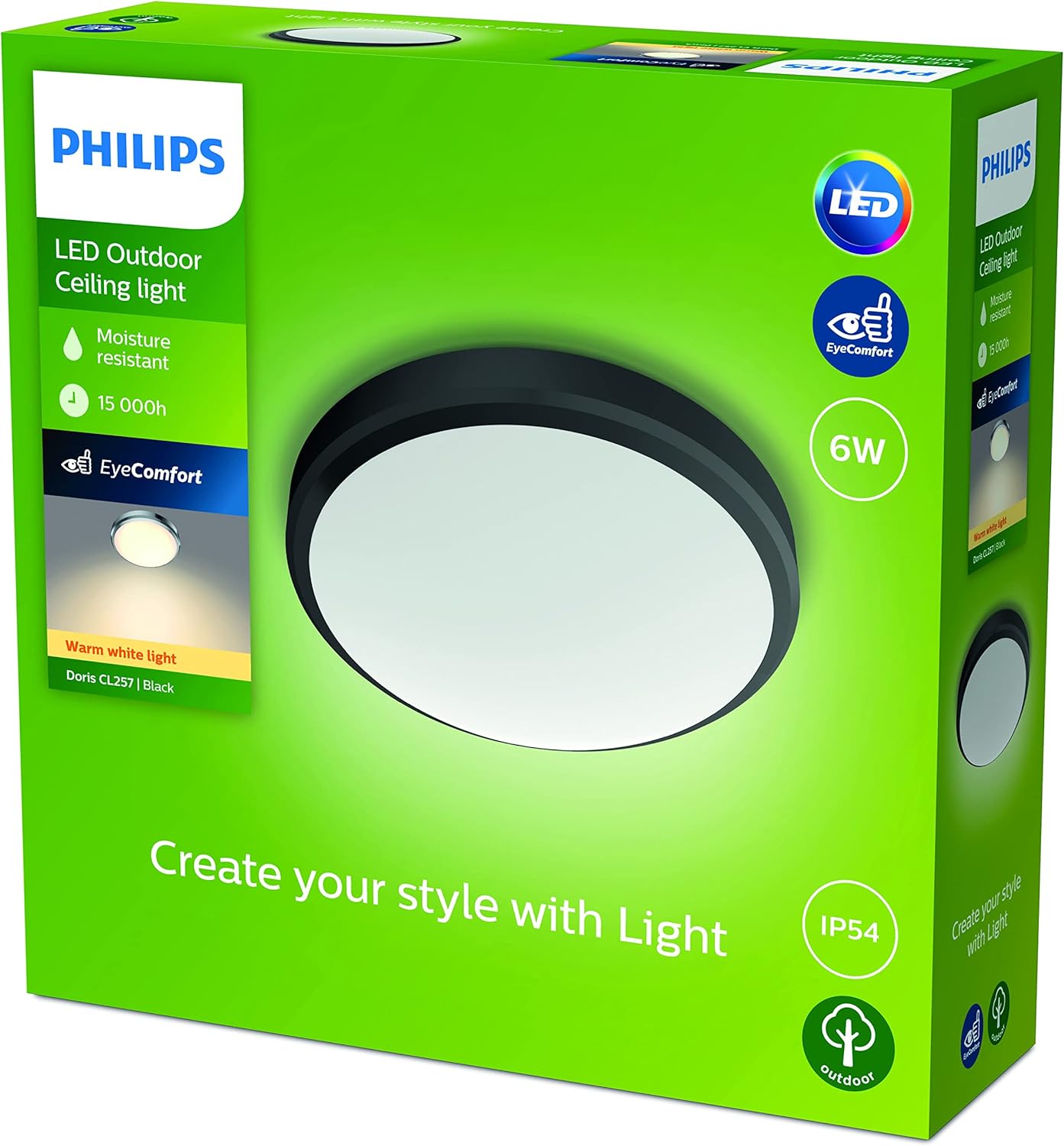 Thumbnail 4 de Philips Doris - Plafón LED exterior negro 🌟