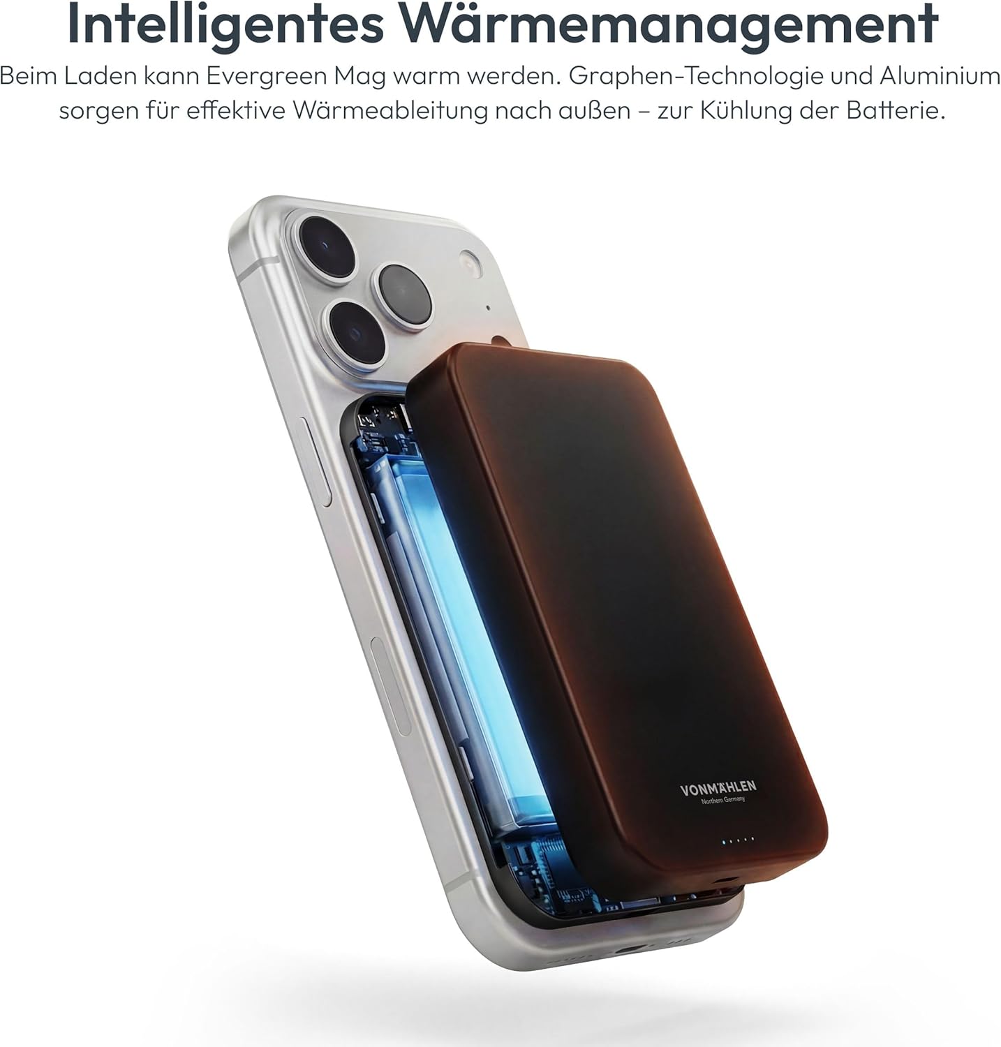 Thumbnail 2 de VONMÄHLEN Evergreen Mag 10000mAh Power Bank: ricarica wireless 15 W, MagSafe e PD 20 W, spessore 14,3 mm