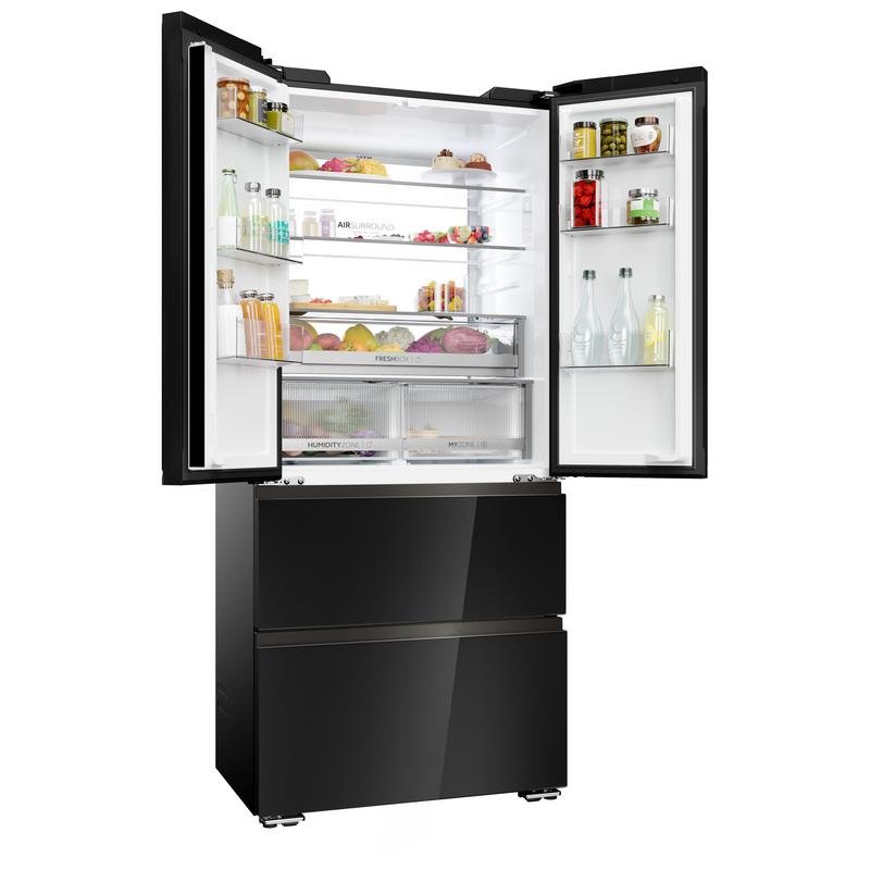 Detalle de Haier HFKR7819DNGB No Frost 190 cm, 468 L, Frigorífico 4 Puertas en Negro