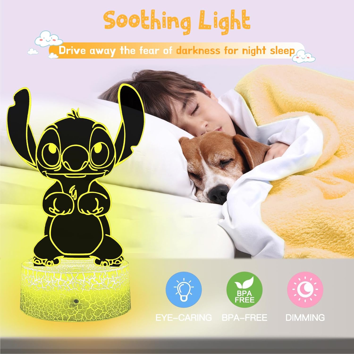 Thumbnail 5 de Eygerur Stitch Lampe 3D LED Nachtlicht