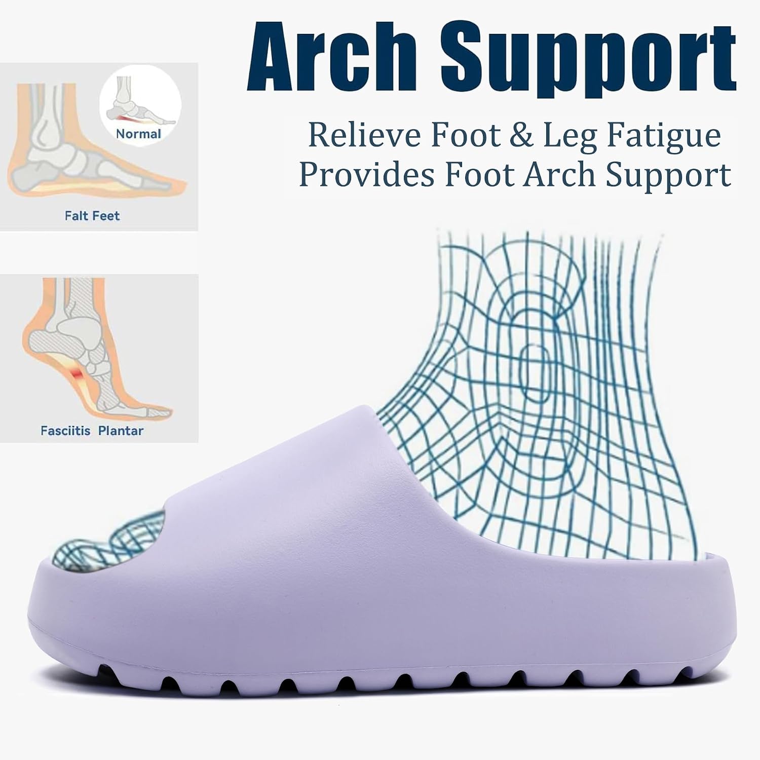 Detalle 1 de Jaeynow Cloud Slides, EVA Open-Toe Shower Shoes with Thick Sole