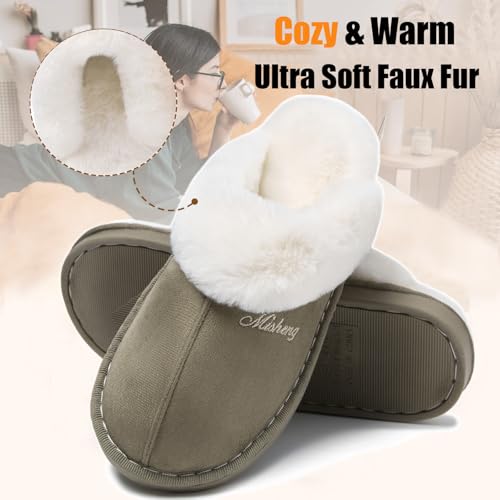 Thumbnail 4 de Misolin Chaussons femme et homme 38,5-40 EU, mousse à mémoire de forme, vert mousse