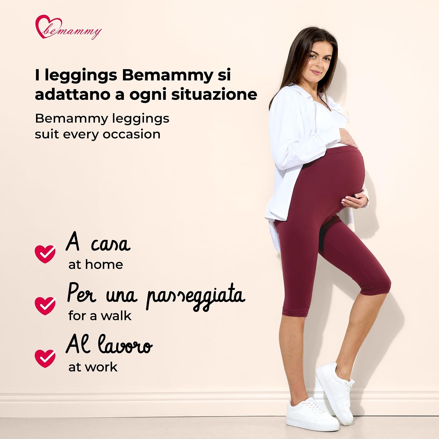 Detalle 2 de Be Mammy Leggings Premaman 3/4 BE20-229