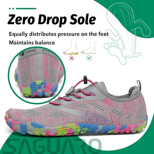 Thumbnail 5 de SAGUARO Zapatillas barefoot minimalistas unisex para training, trail y agua (Rosa Pink, talla 39)