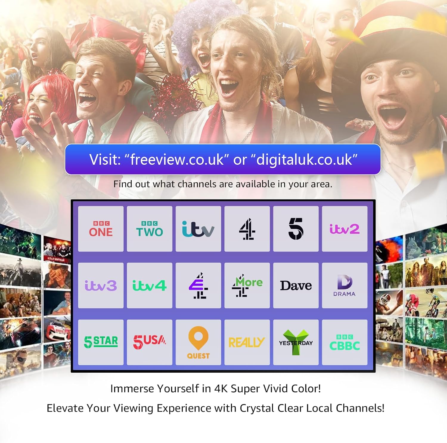 Thumbnail 4 de AtomDream Tech Indoor TV Aerial with Magnetic Base and Digital Signal Amplifier (5m coaxial cable) for Freeview HD and 4K/1080P