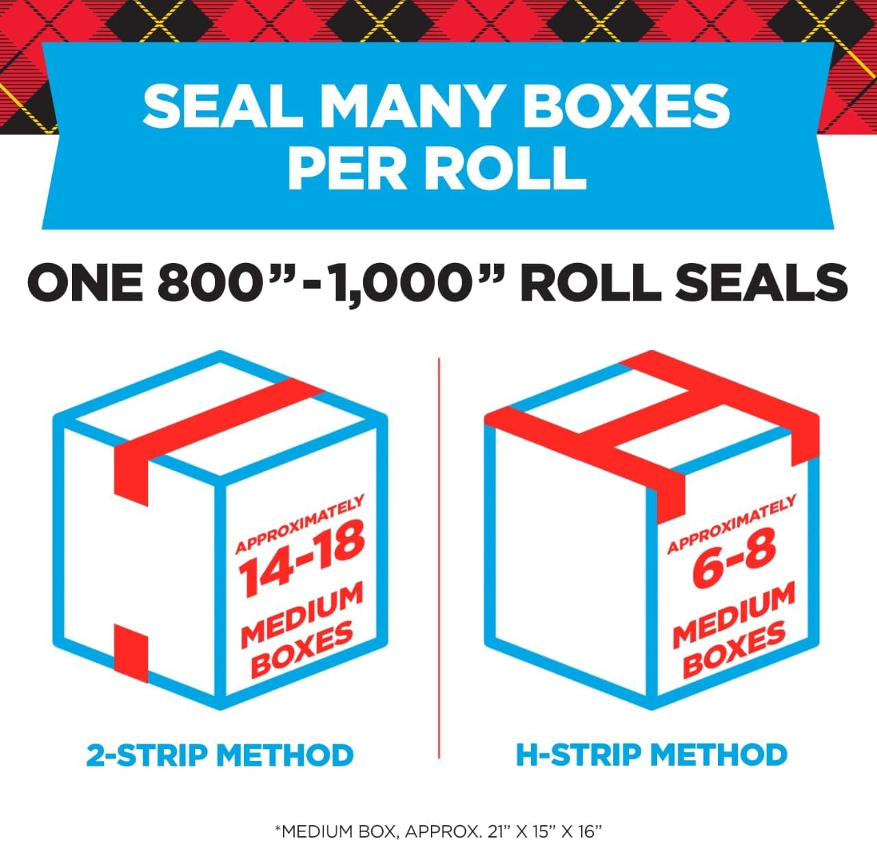 Detalle de Scotch Heavy Duty Shipping Packing Tape (Clear) – 1.88 in x 22.2 yd, 6-roll Kit with Dispensers