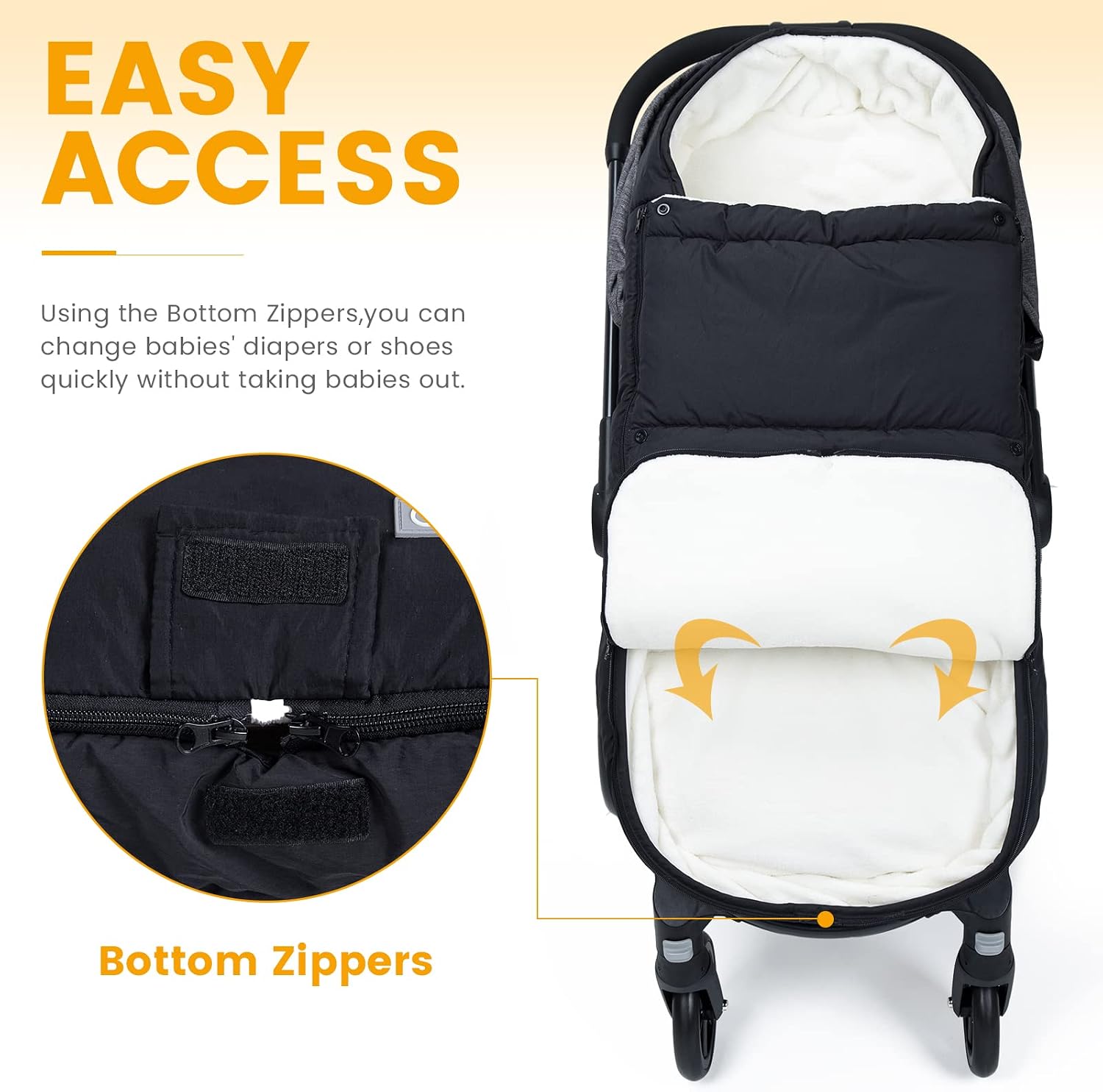 Detalle de Orzbow Winter Footmuff Universal pushchair footmuff