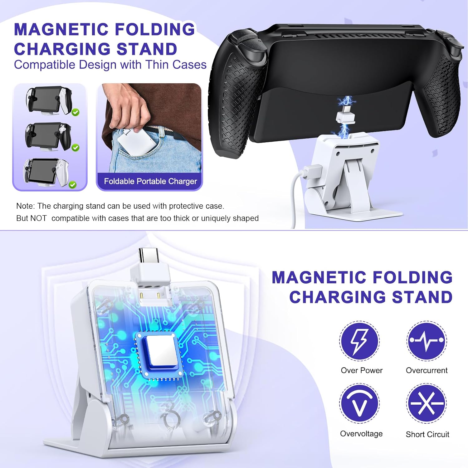 Thumbnail 2 de FYOUNG 14 in 1 Accessories Bundle for PlayStation Portal – Carrying Case, Magnetic Charger Dock, Screen Protectors & More