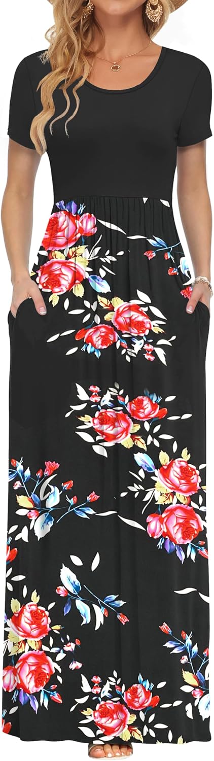 Detalle de AUSELILY Maxi Dress for Women - Summer Casual Long Dress with Pockets
