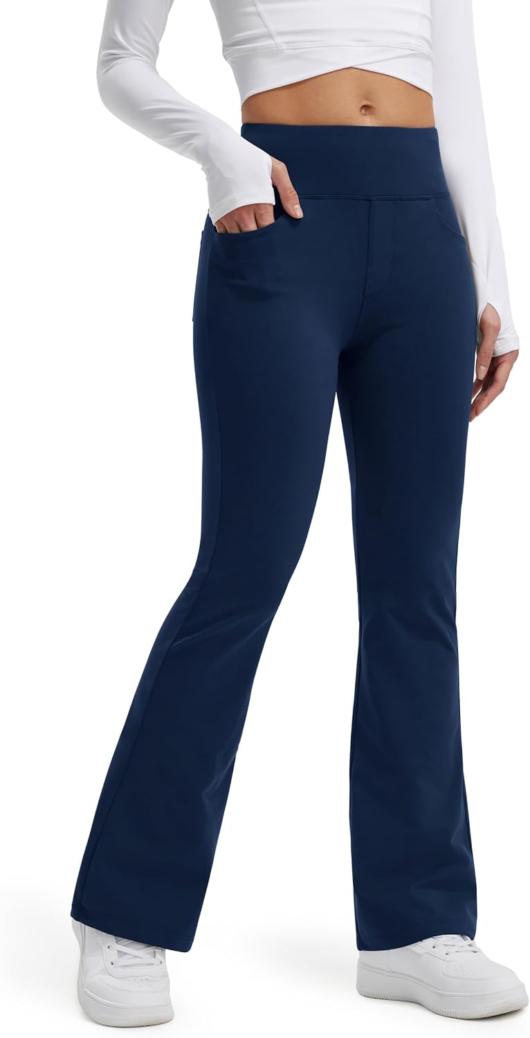 Detalle de Libin Legging termici donna a zampa d’elefante con tasche