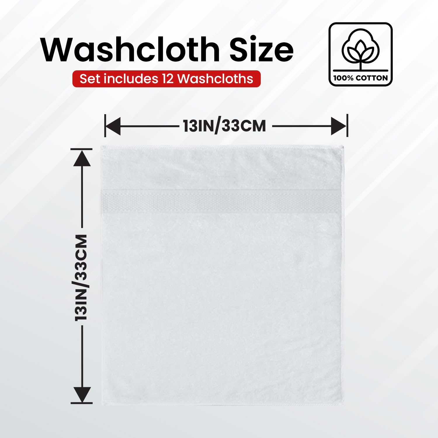 Detalle de Infinitee Xclusives 12 Pack 100% Cotton Face Cloths (30x30 cm) in Brilliant White