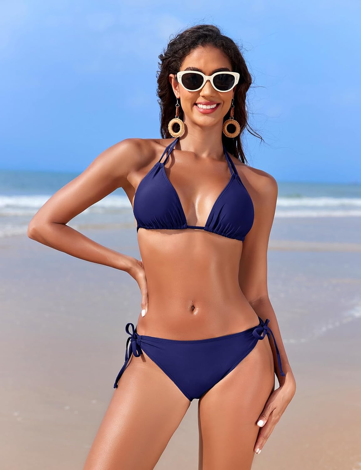 Thumbnail 2 de Svanco Triangel Bikini Damen Set Neckholder – Verstellbares Bikinioberteil mit Halsband, rückenfreier Schnitt und verstellbarer Hose